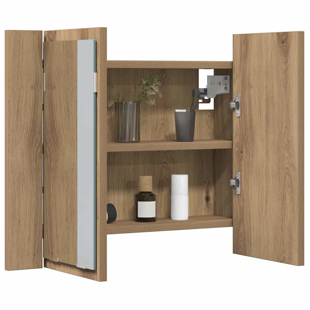vidaXL Armoire de toilette à LED chêne artisan 60x12x45 cm bois d'ingénierie