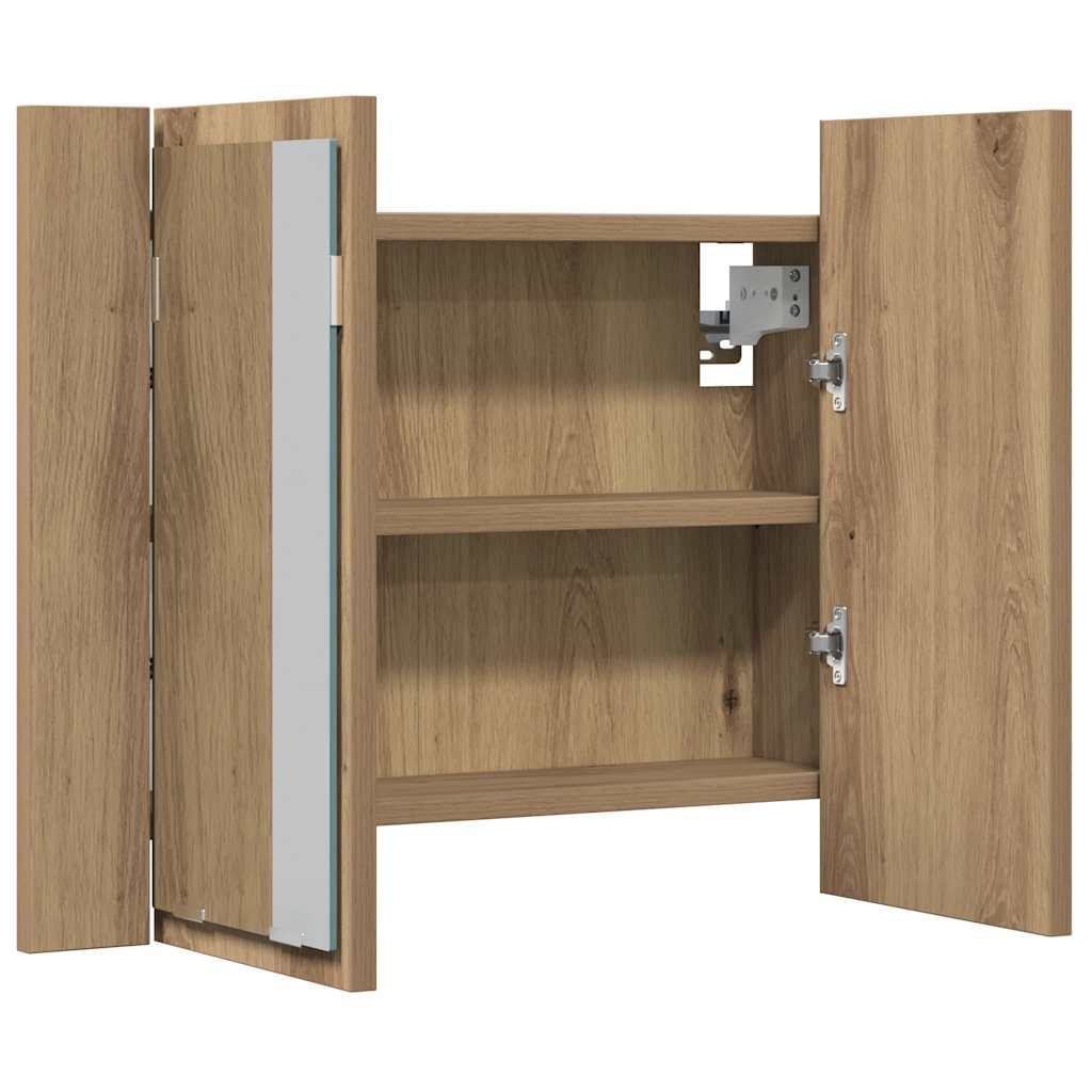 vidaXL Armoire de toilette à LED chêne artisan 60x12x45 cm bois d'ingénierie