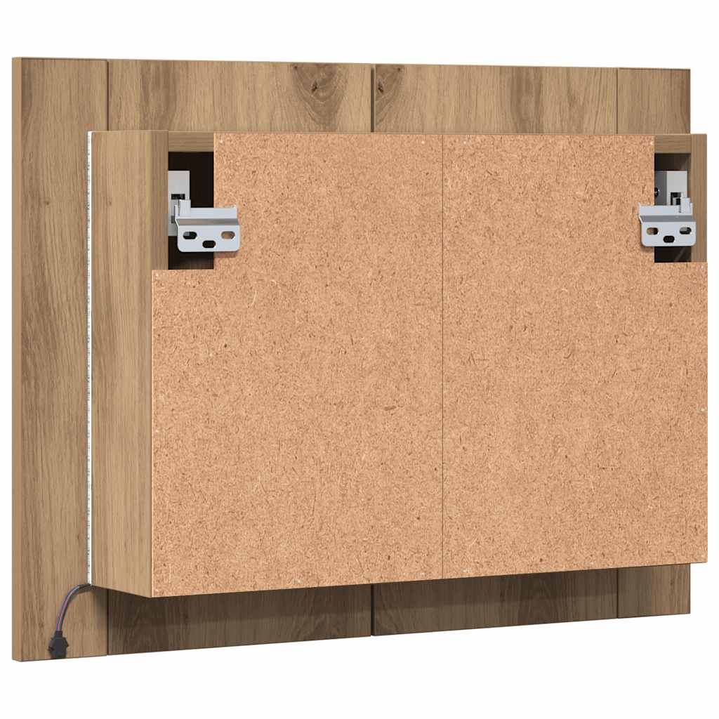 vidaXL Armoire de toilette à LED chêne artisan 60x12x45 cm bois d'ingénierie