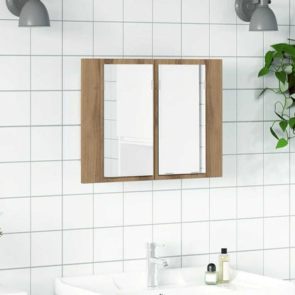 vidaXL Armoire de toilette à LED chêne artisan 60x12x45 cm bois d'ingénierie