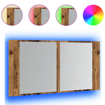 vidaXL Armoire de toilette à LED aspect bois recyclé 90x12x45 cm Bois d'ingénierie