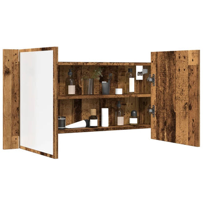 vidaXL Armoire de toilette à LED aspect bois recyclé 90x12x45 cm Bois d'ingénierie