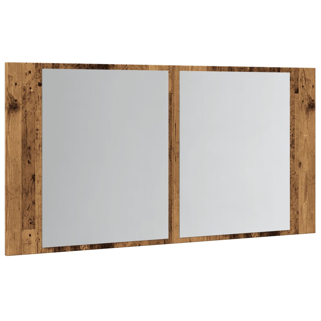 vidaXL Armoire de toilette à LED aspect bois recyclé 90x12x45 cm Bois d'ingénierie
