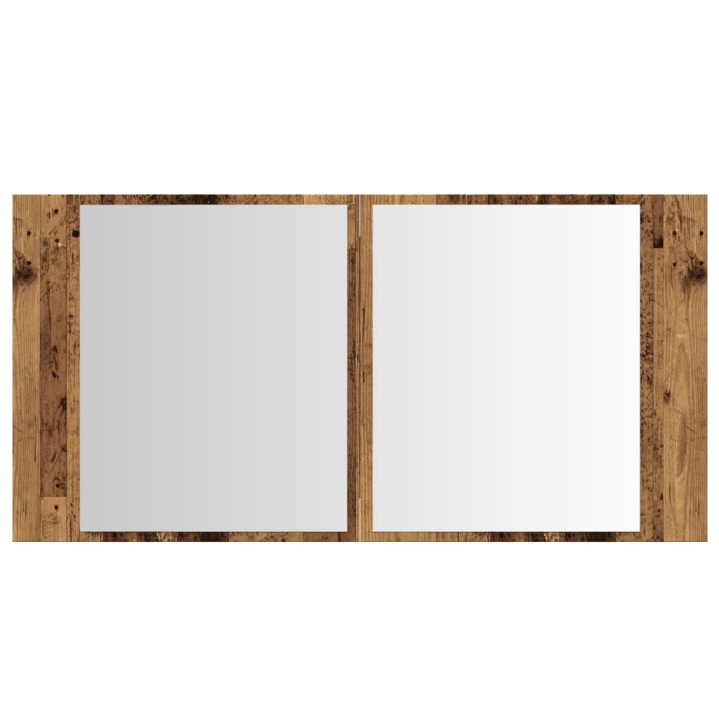 vidaXL Armoire de toilette à LED aspect bois recyclé 90x12x45 cm Bois d'ingénierie