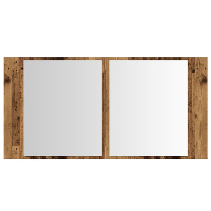 vidaXL Armoire de toilette à LED aspect bois recyclé 90x12x45 cm Bois d'ingénierie