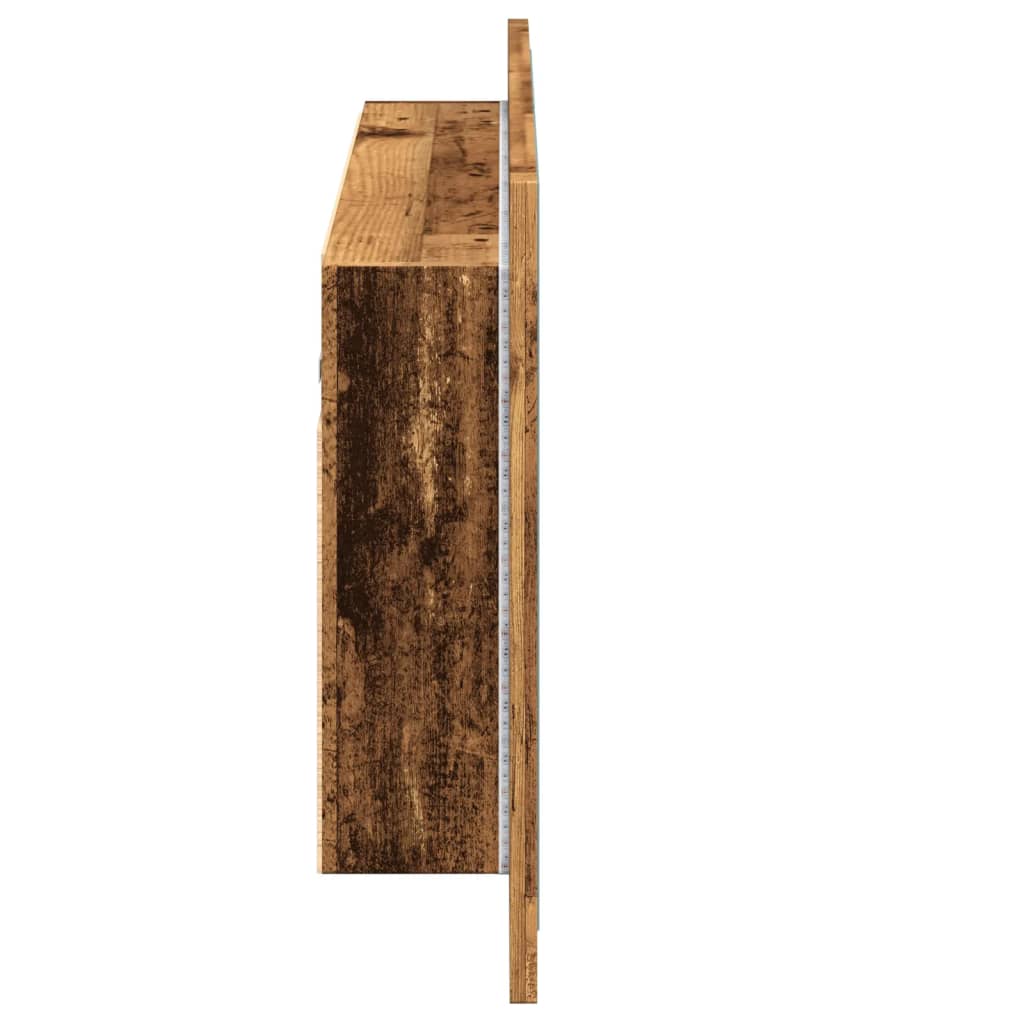 vidaXL Armoire de toilette à LED aspect bois recyclé 90x12x45 cm Bois d'ingénierie