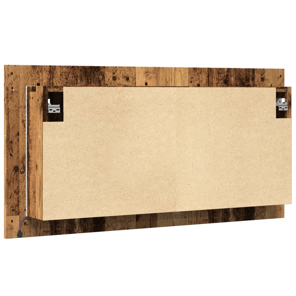 vidaXL Armoire de toilette à LED aspect bois recyclé 90x12x45 cm Bois d'ingénierie