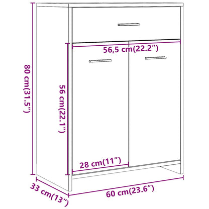 vidaXL Badezimmerschrank Betongrau 60x33x80 cm Holzwerkstoff