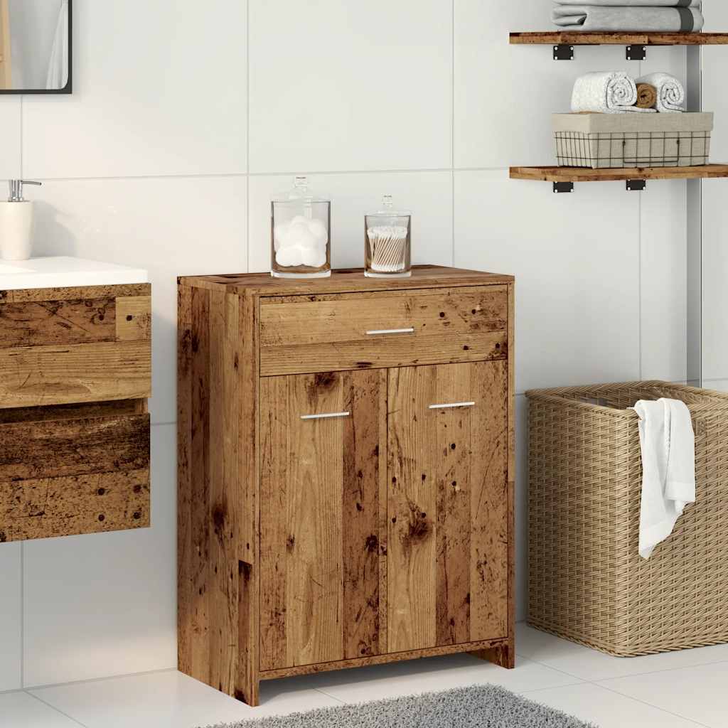 vidaXL Badschrank Altholz-Optik 60x33x80 cm Holzwerkstoff