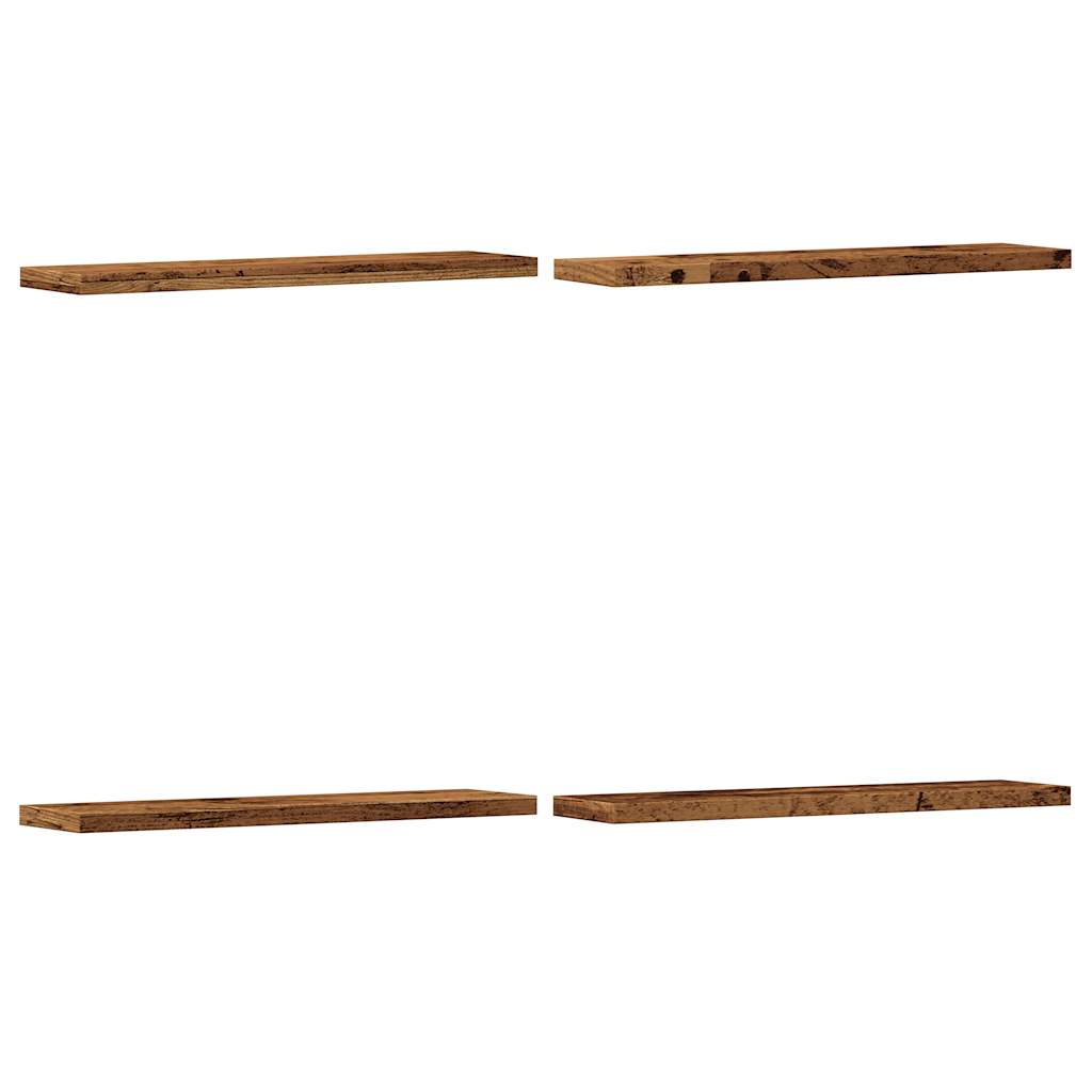 vidaXL Étagères murales 4 pcs Aspect bois de récupération 40x20x1,5 cm Bois d'ingénierie