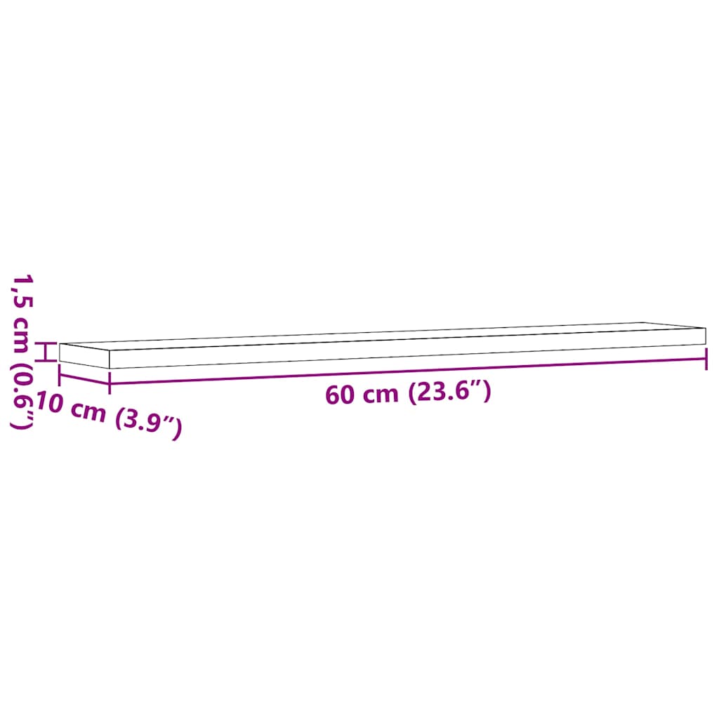 vidaXL Regalböden 4 Stk. Artisan-Eiche 60x10x1,5 cm Holzwerkstoff