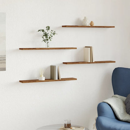 vidaXL Wandregale 4 Stk. Altholz-Optik 60x20x1,5 cm Holzwerkstoff