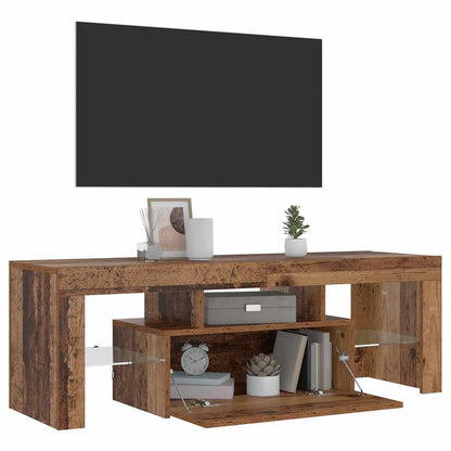 vidaXL Meuble TV avec LED aspect bois de récupération 120x36,5x40 cm bois d'ingénierie