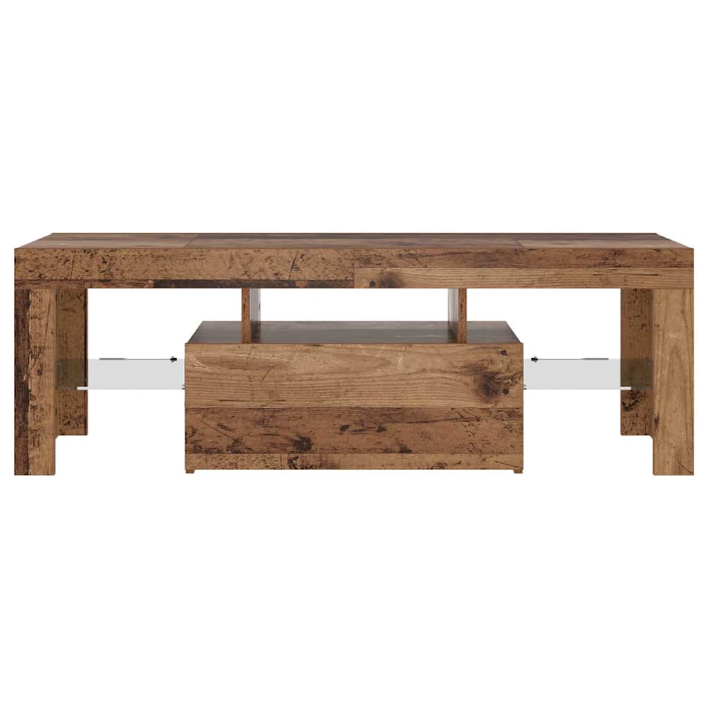 vidaXL Meuble TV avec LED aspect bois de récupération 120x36,5x40 cm bois d'ingénierie