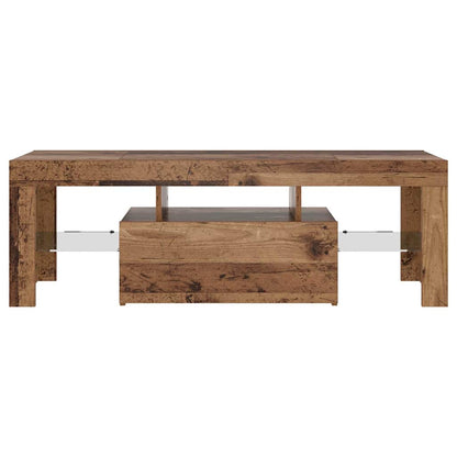 vidaXL Meuble TV avec LED aspect bois de récupération 120x36,5x40 cm bois d'ingénierie