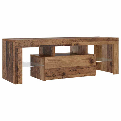 vidaXL Meuble TV avec LED aspect bois de récupération 120x36,5x40 cm bois d'ingénierie