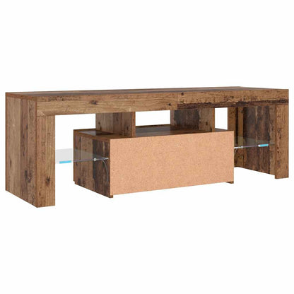 vidaXL Meuble TV avec LED aspect bois de récupération 120x36,5x40 cm bois d'ingénierie