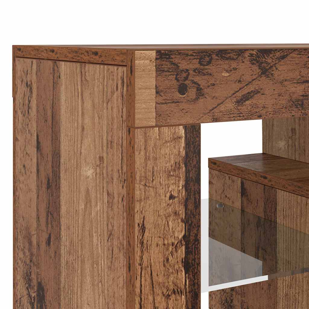 vidaXL Meuble TV avec LED aspect bois de récupération 120x36,5x40 cm bois d'ingénierie