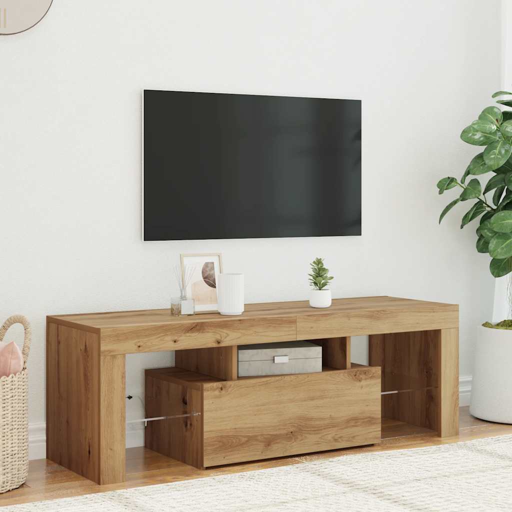 TV-Schrank mit LED Artisan-Eiche 120x36,5x40 cm Holzwerkstoff