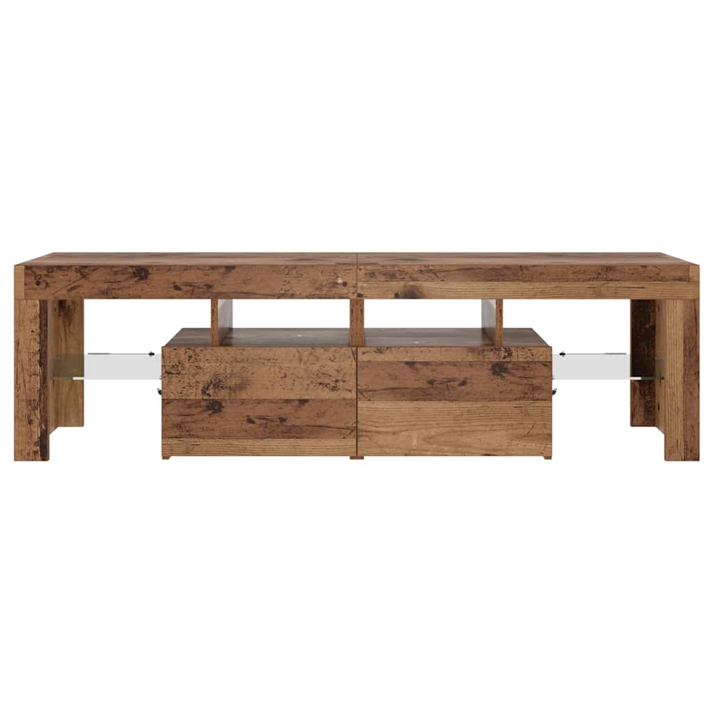 vidaXL TV-Schrank mit LED Altholz-Optik 140x36,5x40 cm Holzwerkstoff