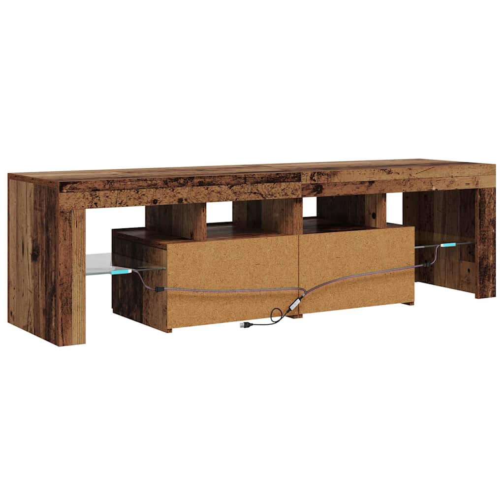 vidaXL TV-Schrank mit LED Altholz-Optik 140x36,5x40 cm Holzwerkstoff