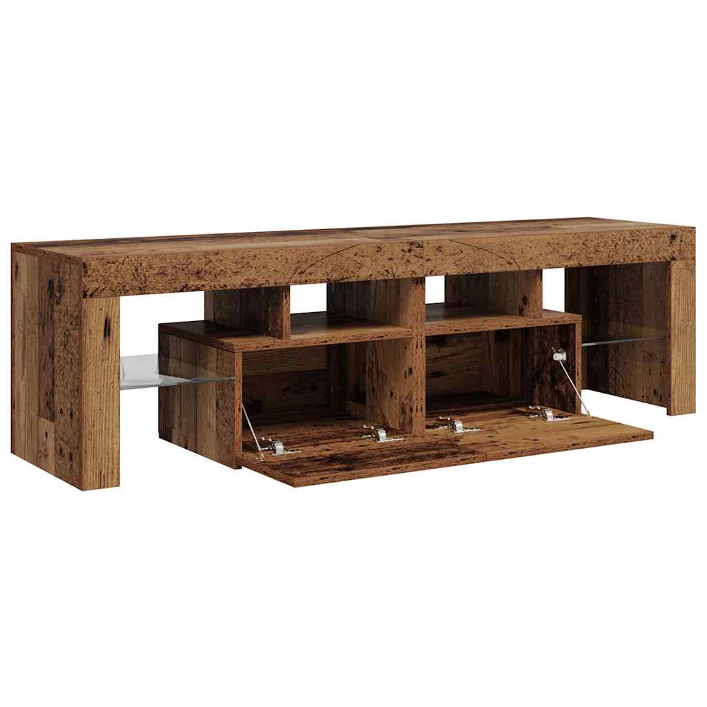 vidaXL TV-Schrank mit LED Altholz-Optik 140x36,5x40 cm Holzwerkstoff