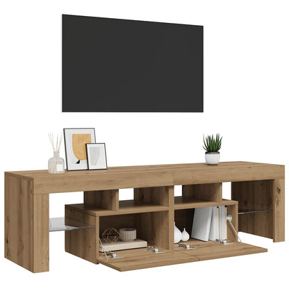 vidaXL Meuble TV avec LED chêne artisan 140x36,5x40 cm aggloméré