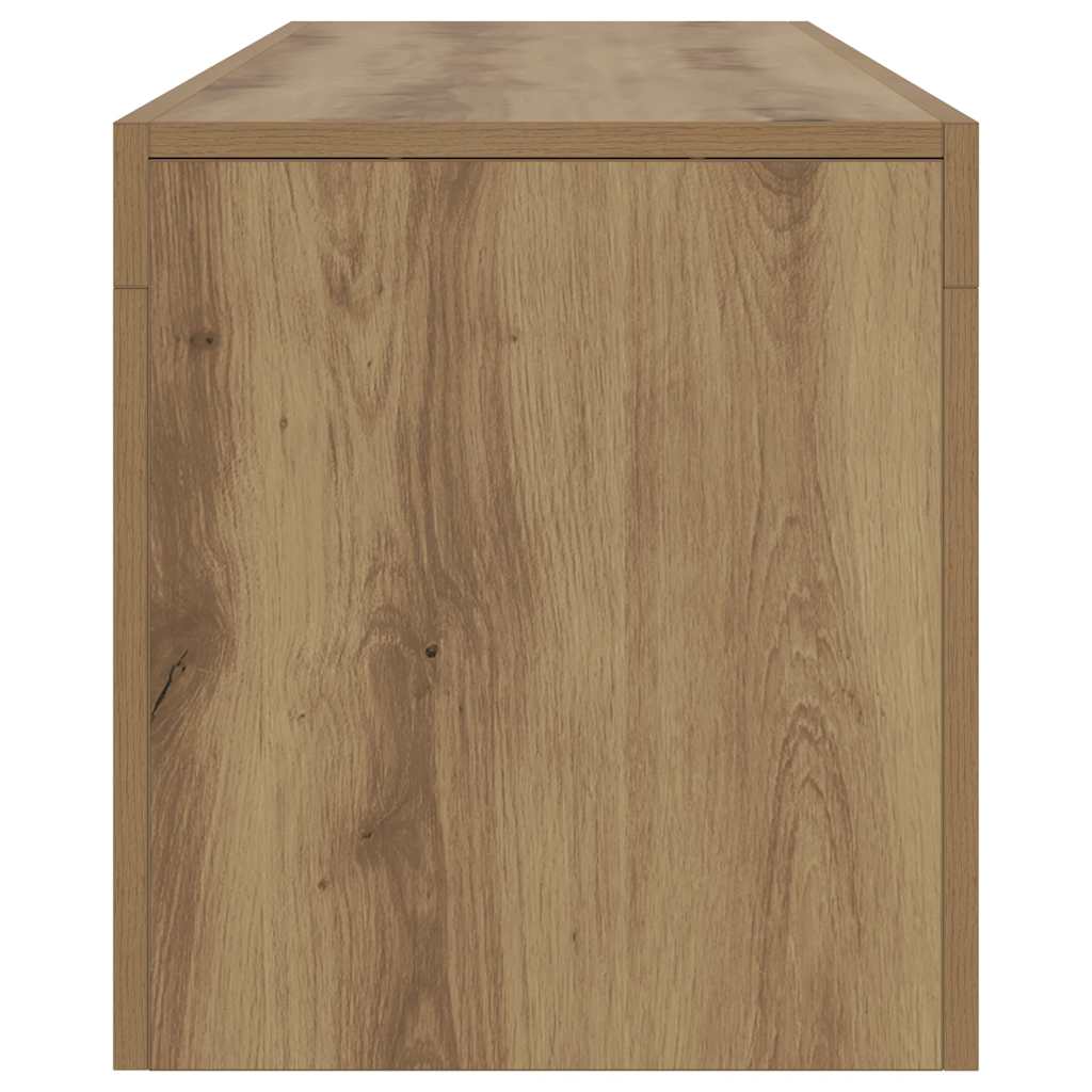 vidaXL Meuble TV avec LED chêne artisan 140x36,5x40 cm aggloméré