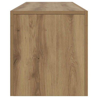 vidaXL Meuble TV avec LED chêne artisan 140x36,5x40 cm aggloméré