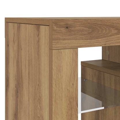 vidaXL Meuble TV avec LED chêne artisan 140x36,5x40 cm aggloméré