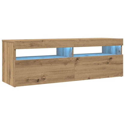 TV-Schrank mit LED Artisan-Eiche 120x35x40 cm Holzwerkstoff