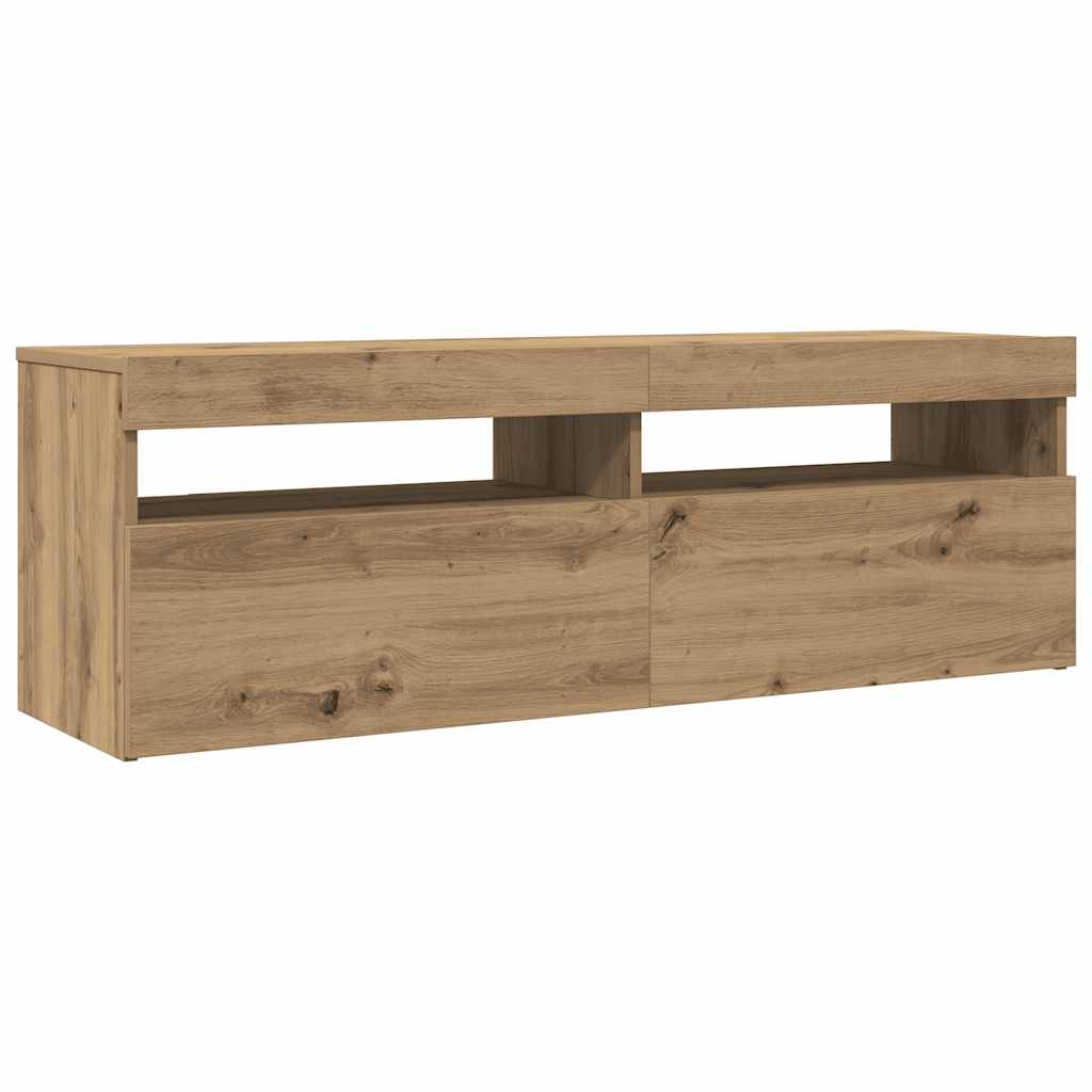 TV-Schrank mit LED Artisan-Eiche 120x35x40 cm Holzwerkstoff