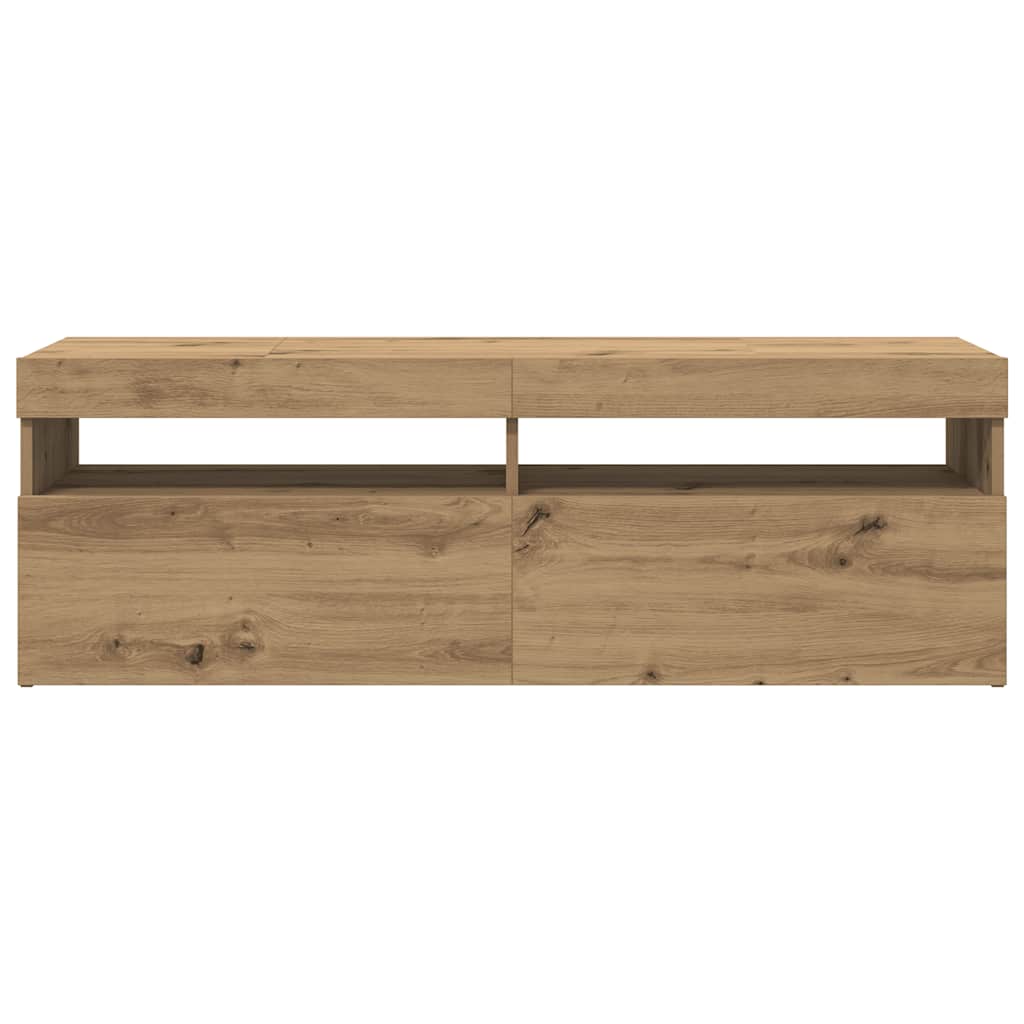 TV-Schrank mit LED Artisan-Eiche 120x35x40 cm Holzwerkstoff