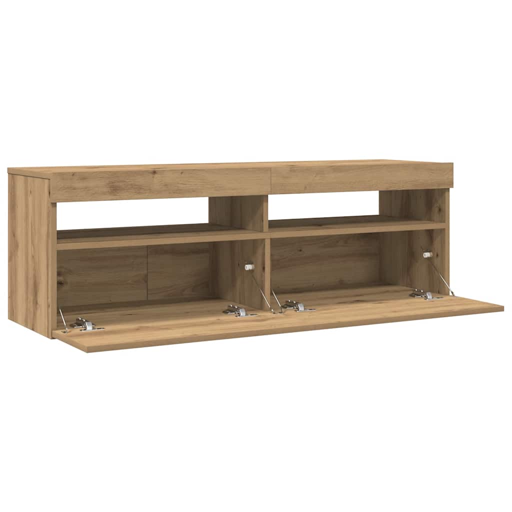 TV-Schrank mit LED Artisan-Eiche 120x35x40 cm Holzwerkstoff