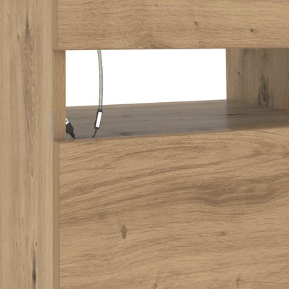 TV-Schrank mit LED-Leuchten Artisan-Eiche 90x35x40 cm
