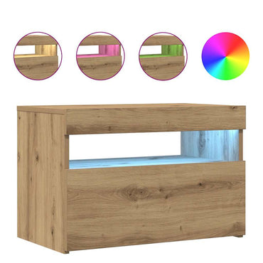 vidaXL TV-Schrank mit LED-Leuchten Artisan-Eiche 60x35x40 cm