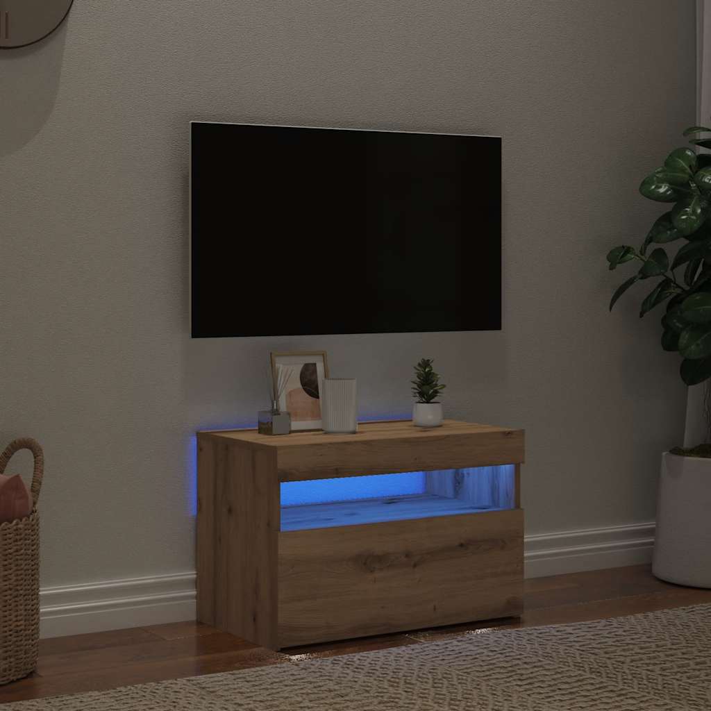 TV-Schrank mit LED-Leuchten Artisan-Eiche 60x35x40 cm