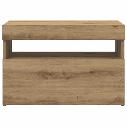 TV-Schränke mit LED-Leuchten 2 Stk. Artisan-Eiche Holzwerkstoff