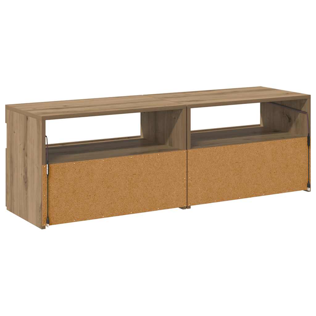 TV-Schränke mit LED-Leuchten 2 Stk. Artisan-Eiche Holzwerkstoff