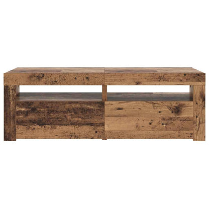 Meuble TV vidaXL avec LED aspect bois de récupération 120x35x40 cm bois d'ingénierie