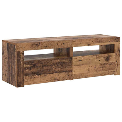 Meuble TV vidaXL avec LED aspect bois de récupération 120x35x40 cm bois d'ingénierie