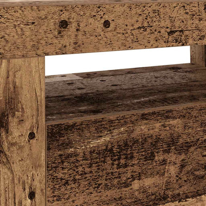 Meuble TV vidaXL avec LED aspect bois de récupération 120x35x40 cm bois d'ingénierie