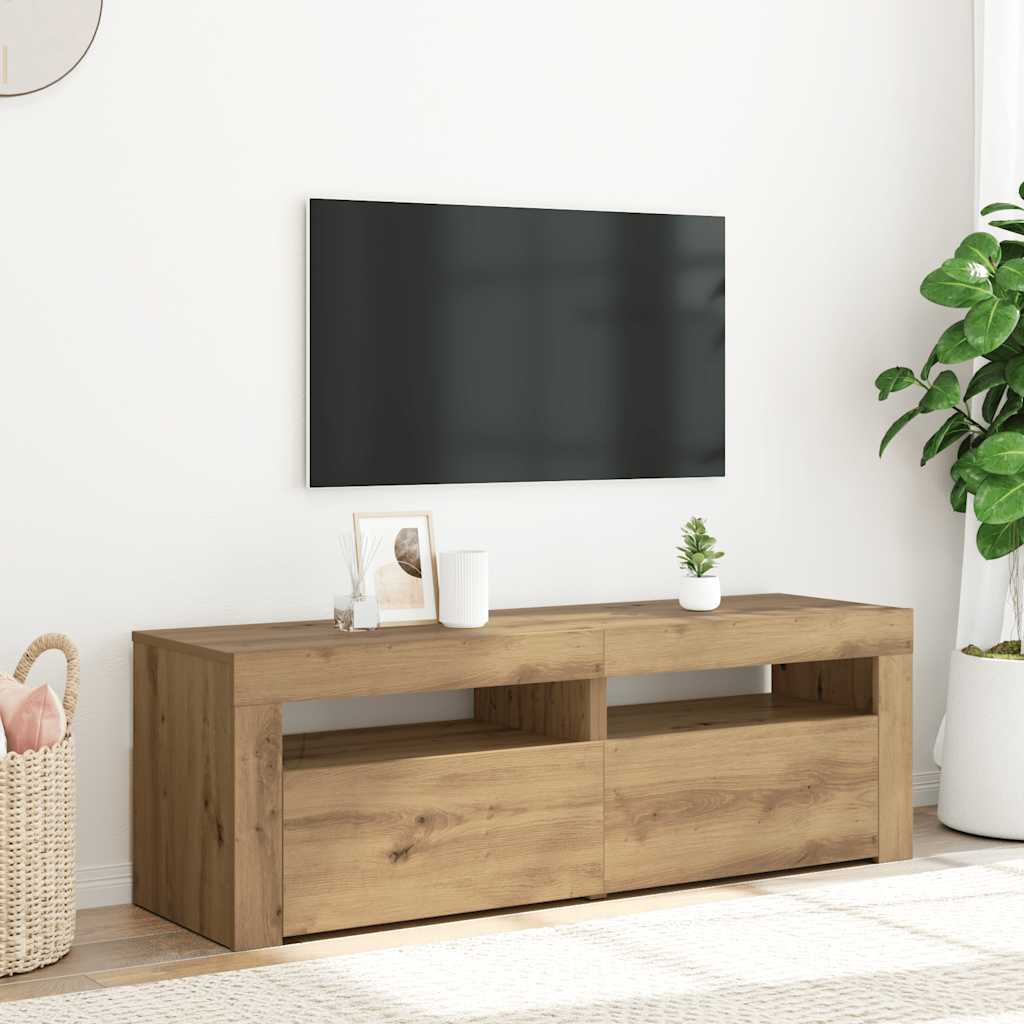 TV-Schrank mit LED Artisan-Eiche 120x35x40 cm Holzwerkstoff