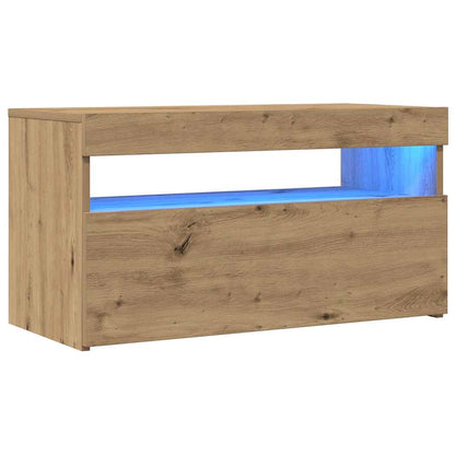 TV-Schrank mit LED-Leuchten Artisan-Eiche 75x35x40 cm