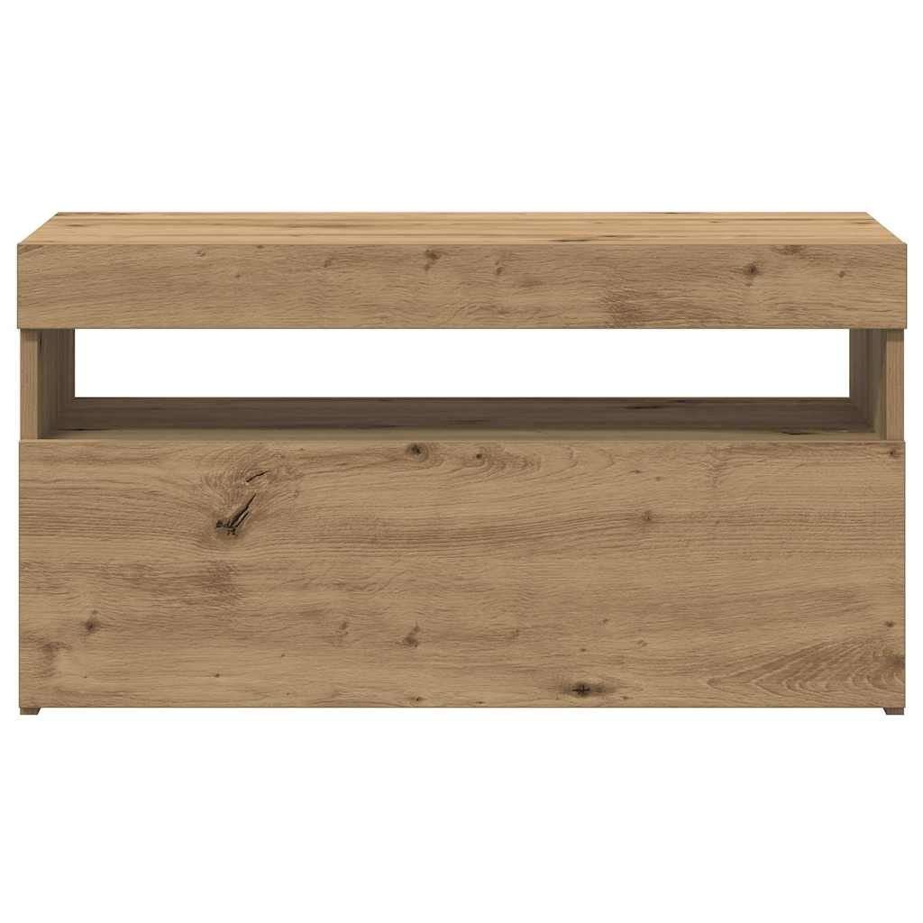 TV-Schrank mit LED-Leuchten Artisan-Eiche 75x35x40 cm