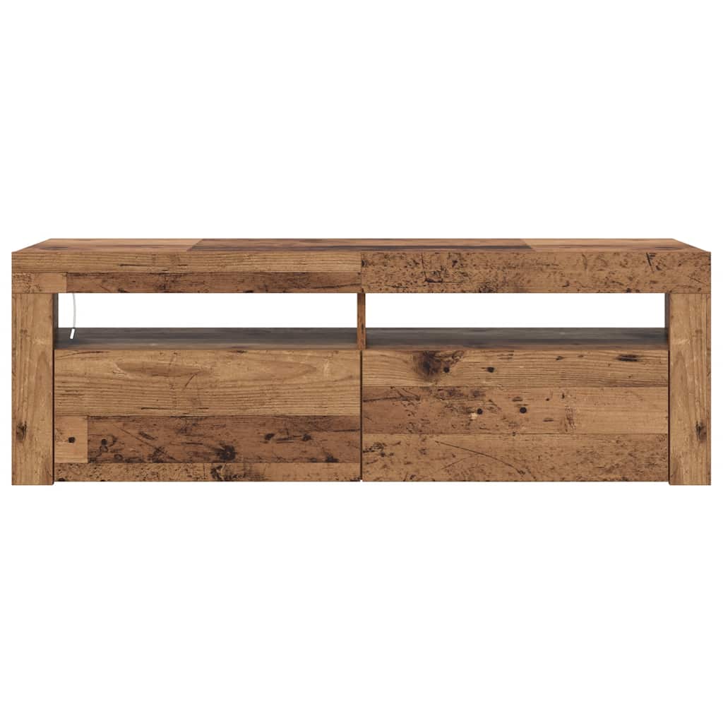 vidaXL Meuble TV avec LED aspect bois de récupération 120x35x40 cm Bois d'ingénierie