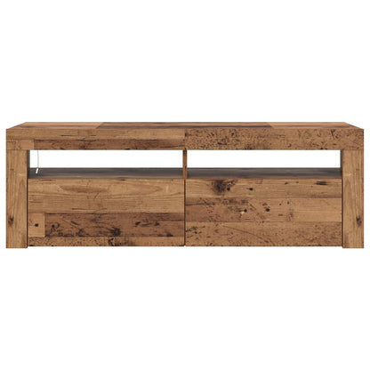 vidaXL Meuble TV avec LED aspect bois de récupération 120x35x40 cm Bois d'ingénierie