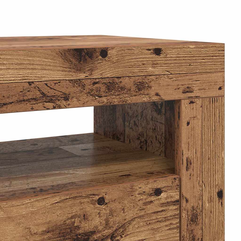 vidaXL Meuble TV avec LED aspect bois de récupération 120x35x40 cm Bois d'ingénierie