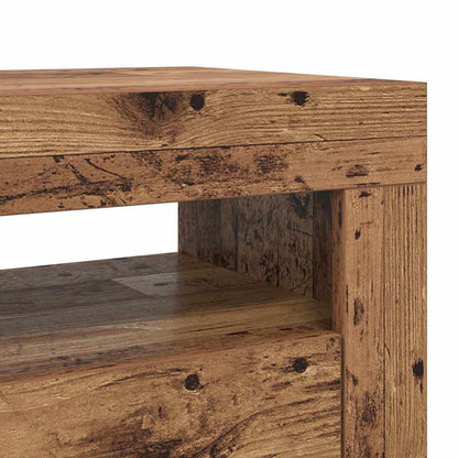 vidaXL Meuble TV avec LED aspect bois de récupération 120x35x40 cm Bois d'ingénierie