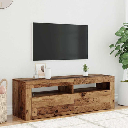 vidaXL Meuble TV avec LED aspect bois de récupération 120x35x40 cm Bois d'ingénierie